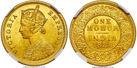 British India. Victoria gold Mohur 1888-(c) MS61 NGC, Calcutta mint, KM496. A bright and well-struck example with flashy golden luster. Quite scarce i...