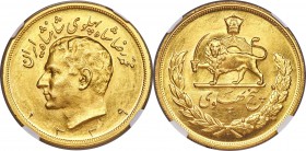 Muhammad Reza Pahlavi gold 5 Pahlavi SH 1339 (1960) MS65 NGC, KM1164. Struck with recently polished dies, with the result that the surfaces take on a ...