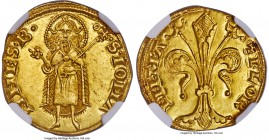 Florence. Republic gold Florin ND (1252-1260) MS62 NGC, 20th Series, Fr-275, MIR-20/9. 3.53gm. + FLOR | ENTIA, ornate lily / + • S • IOHA | NNES • B (...