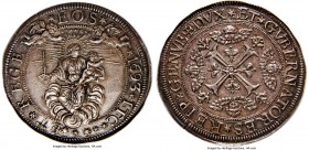Genoa. Republic Scudo 1693-ITC AU55 NGC, KM79, Dav-3901, CNI-8. When admiring this spectacular Scudo issue, one cannot help but consider that this is ...