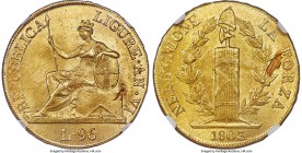 Genoa. Ligurian Republic gold 96 Lire Year VI (1803) MS63 NGC, KM270, Fr-448. A fleeting issue struck six years after the creation of the republic by ...