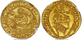 Papal States. Innocent VIII gold Fiorino di'Camera ND (1484-1492) MS65 NGC, Rome mint, Fr-26, B-497. 3.41gm. o INNOCEN | TIVS o PP o VIII o, Papal arm...