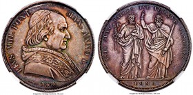 Papal States. Pius VIII Scudo 1830-ROMA Anno I MS63 NGC, Rome mint, KM1310, Dav-189. A deeply toned example displaying both abundant character and cho...