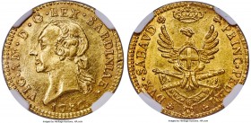 Sardinia. Vittorio Amedeo III gold 1/2 Doppia 1786 MS64 NGC, Turin mint, KM85. A lustrous golden example with an inspiring degree of detail and except...