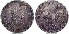 Sicily. Ferdinando III Oncia (30 Tari) 1793 Nd-OV AU55 NGC, Palermo mint, KM227, Dav-1422, Spahr-3, MIR-598. Nicola d'Orgemont Vigevi as mintmaster. O...