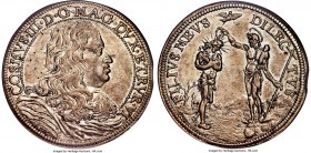 Tuscany. Cosimo III Piastre 1680 AU55 NGC, Dav-4211. Excepting the lightest hint of rub on the highest points, this lustrous example, well-struck and ...