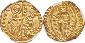 Venice. Tomaso Mocenigo (1414-23) gold Ducat ND MS67 NGC, Fr-1231, Paolucci-1, CNI-VIIa.21. 3.52gm. TOMMOCЄNIGO DVX | • S• M • VЄNЄTI, St. Mark standi...