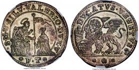 Venice. Silvestro Valier Ducato ND (1694)-FT AU58 NGC, Dav-4286, Meier-1153. An exceptionally struck and well-preserved example of the type, rarely fo...