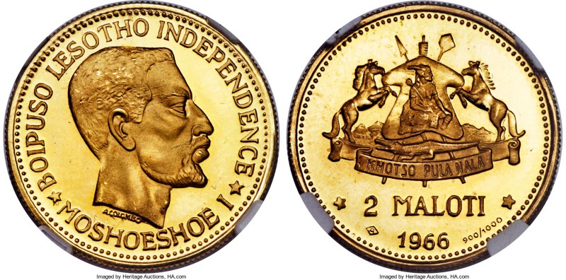 Moshoeshoe II 4-Piece Certified gold Pattern "Independence" Maloti Proof Set 196...
