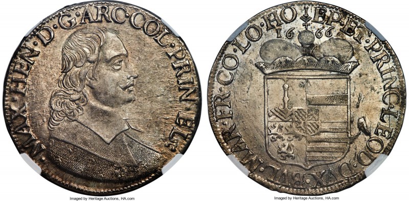 Liege. Maximilian-Heinrich Patagon 1666 MS64 NGC, KM80, Dav-4294. An awe-inspiri...