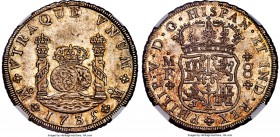 Philip V 8 Reales 1735 Mo-MF MS63 NGC, Mexico City mint, KM103, Calico-779. An attractive, well-centered example with full, raised rims and a sound st...