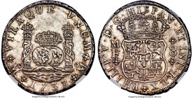 Philip V 8 Reales 1737 Mo-MF MS62 NGC, Mexico City mint, KM103. Certainly a top tier example of this classic and venerated design, with every aspect o...