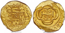 Philip V gold Cob 4 Escudos ND (1714-20)-Mo MS64 NGC, Mexico City mint, KM55.2. Despite the legends being all but erased the level of quality within t...