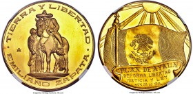 Estados Unidos gold Zapata Medal ND (1961-1963)-Mo MS66 NGC, Mexico City mint, Grove-P378. A dazzling and lustrous gem, expertly struck, with the ster...