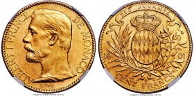 Albert I gold 100 Francs 1901-A MS64 NGC, Paris mint, KM105. A resplendent treasure, with a gratifying lustrous bloom, and a crispness that is unrival...