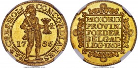 Utrecht. Provincial gold 2 Ducat 1756 MS64 NGC, KM42.2, Fr-282. Impressively crisp and quite possibly conservatively graded, with a meager scattering ...