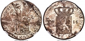 Willem I Rijksdaalder 1816-B AU Details (Surface Hairlines) NGC, Utrecht mint, KM46. A scarcer encounter, with a stout appeal despite the noted eviden...
