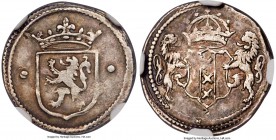 Dutch Colony. United Amsterdam Company 1/4 Real ND (1601) XF45 NGC, Dordrecht mint (Holland), KM5, Sch-6 (RR), Salv-16. 0.84gm. One of only a small qu...