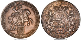 Dutch Colony. United East India Company Ducaton 1740 AU55 NGC, Dordrecht mint, KM71. Holland issue. A very handsome rendering of the the perpetually p...