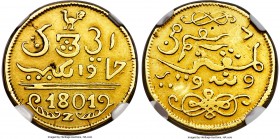 Java. Batavian Republic gold 1/2 Rupee 1801-Z  XF Details (Repaired) NGC, Batavia (Jakarta) mint, Johan Anthonie Zwekkert as mintmaster, KM209, Scholt...