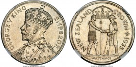 British Colony. George V "Waitangi" Crown 1935 MS63 NGC, KM6, Dav-433. Although certified as Mint State it is a general consensus that this issue was ...