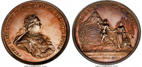 Peter I silver Original "Accession to the Throne" Medal 1682 MS62 NGC, Diakov-3.1 (R4), Smirnov-158/a, Reichel-881 (R3). 66mm. Original by V. Klimov. ...
