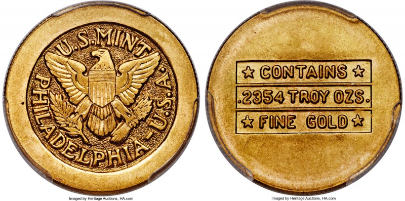 Abd Al-Aziz Bin Sa'ud gold Pound ND (1947) MS63 PCGS, Philadelphia mint, KM35. A...
