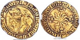 James IV (1488-1513) gold Unicorn ND VF25 NGC, Edinburgh mint, Type 1, lis mm, 3.75gm, S-5315, Fr-18. + IΛCOBVS : DЄI • GRΛCIΛ : RЄX : SCOTTORV, unico...