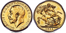 George V gold Proof Sovereign 1923-SA PR65 NGC, Pretoria mint, KM21, S-4004, Fr-5. Mintage: 655. Very scarce in higher grades due to its low mintage n...