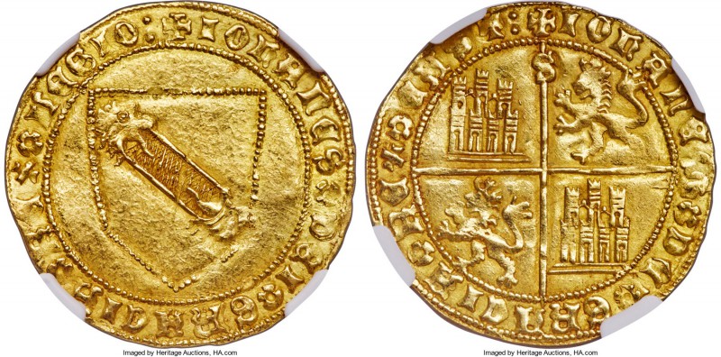 Castile & Leon. Juan II gold Dobla de la Banda ND (1406-1454) MS63 NGC, Seville ...