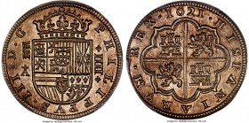Philip III 4 Reales 1621-A MS63 PCGS, Segovia mint, KM62, Cal-260, Cay-4833. Obv. Crowned Habsburg shield dividing mintmark (A) and value (IIII). Rev....