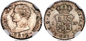 Joseph Napoleon Real 1812 M-AI MS62 NGC, Madrid mint, KM553, Cal-65. De Vellon coinage. From a short-lived two-year type. Indisputably scarce in uncir...