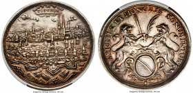 Zurich. City silver Specimen "Merit" Medal ND (1707) SP58 PCGS, Wunderly-857. A rare issue displaying a gorgeous and immensely detailed view of the ci...