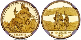 Confederation. Helvetia 4-Piece Certified gold Proof Set 1986-AH Ultra Cameo NGC, 1) 1/10 Unze (1/10 Ounce) - PR69, KMX-MB6 2) 1/4 Unze (1/4 Ounce) - ...