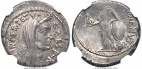 Julius Caesar, as Dictator (49-44 BC). AR denarius (17mm, 3.83 gm, 6 h). NGC XF 3/5 - 4/5. Rome, 44 BC, C. Cossutius Maridianus, moneyer. CAESAR-DICT ...