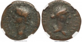 CRETE. Cnossus. Claudius I with Valeria Messalina (AD 41-54). AE (19mm, 3.99 gm, 6h). NGC VG 4/5 - 4/5. Capito and Cytherus, duoviri, AD 41-48. TI CLA...