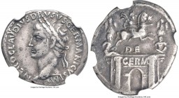 Nero Claudius Drusus, father of Claudius (died 14 BC). AR denarius (20mm, 3.75 gm, 2h). NGC VF 5/5 - 3/5, edge scuff. Posthumous issue of Rome, AD 41-...