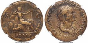 Vespasian (AD 69-79). AE sestertius (35mm, 25.28 gm, 5h). NGC Choice Fine 5/5 - 4/5, Fine Style. Rome, AD 71. IMP CAESAR VESPASIANVS AVG P M TR P P CO...