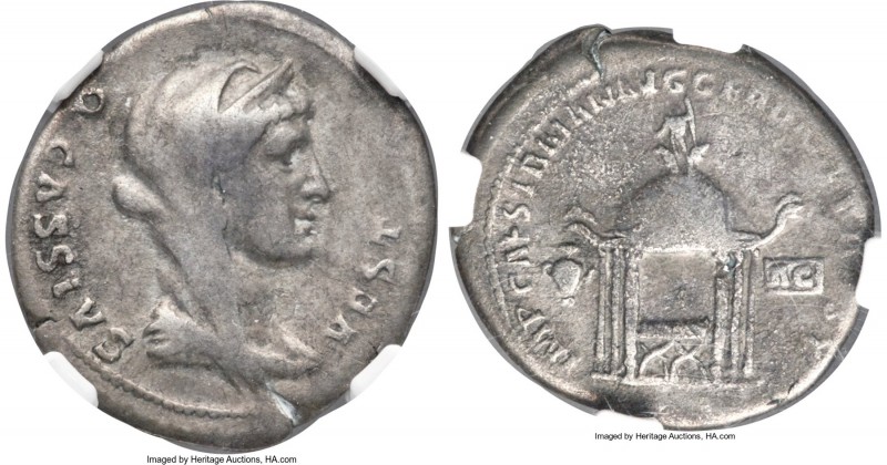Trajan (AD 98-117). AR Restoration Issue denarius (20mm, 3.08 gm, 7h). NGC Choic...