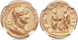 Hadrian (AD 117-138). AV aureus (19mm, 7.22 gm, 6h). NGC XF 5/5 - 3/5. Rome, AD 119-122. IMP CAESAR TRAIA-N HADRIANVS AVG, laureate, draped and cuiras...