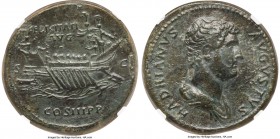 Hadrian (AD 117-138). AE sestertius (32mm, 23.66 gm, 12h). NGC Choice XF 5/5 - 3/5, lt. smoothing. Rome, ca. AD 131. HADRIANVS-AVGVSTVS, bare headed, ...