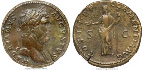 Hadrian (AD 117-138). AE sestertius (31mm, 23.50 gm, 12h). NGC XF S 5/5 - 5/5, Fine Style. Rome, AD 132-134. HADRIANVS-AVGVSTVS, laureate head of Hadr...