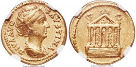 Diva Faustina Senior (died 140/1 AD). AV aureus (20mm, 7.12 gm, 7h). NGC Choice VF 5/5 - 3/5, brushed. Rome. DIVA AVG-FAVSTINA, draped bust of Diva Fa...