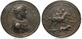 Marcus Aurelius, as Caesar (AD 161-180). AE medallion (40mm, 45.55 gm, 12h). NGC Choice XF 5/5 - 3/5, Fine Style. Rome. AVRELIVS CAESAR-AVG PII F COS ...