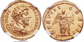 Marcus Aurelius, as Augustus (AD 161-180). AV aureus (20mm, 7.27 gm, 6h). NGC Gem MS 5/5 - 5/5, Fine Style. Rome, AD 163-164. M ANTONINVS-AVG ARMEN P ...