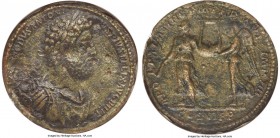 Commodus (AD 177-192). AE medallion (40mm, 53.33 gm, 11h). NGC AU 5/5 - 2/5, Fine Style. Rome, AD 190-192. COMMODVS ANTONI-NVS PIVS FELIX AVG BRIT, la...