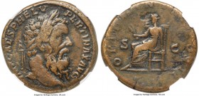 Pertinax (AD 193). AE sestertius (31mm, 24.79 gm, 6h). NGC VF 4/5 - 4/5, Fine Style. Rome. IMP CAES P HELV-PERTINAX AVG, laureate head of Pertinax rig...