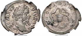 Septimius Severus (AD 193-211). AR denarius (21mm, 3.30 gm, 7h). NGC XF 4/5 - 2/5. Rome, ca. AD 207. SEVERVS-PIVS AVG, laureate head of Septimius Seve...