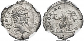 Septimius Severus (AD 193-211). AR denarius (20mm, 2.99 gm, 6h). NGC XF 3/5 - 3/5. Rome, AD 209. SEVERVS-PIVS AVG, laureate head of Septimius Severus ...