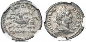Caracalla, as Augustus (AD 198-217). AR denarius (20mm, 3.08 gm, 7h). NGC XF 4/5 - 4/5. Rome, AD 206. ANTONINVS-PIVS AVG, laureate head of Caracalla r...
